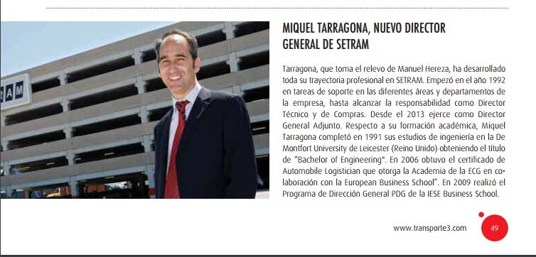 Miquel Tarragona Noticia en Revista Transporte 3