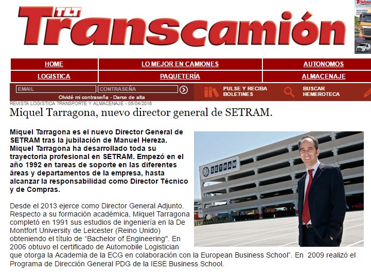 Miquel Tarragona Director General SETRAM en Transcamión