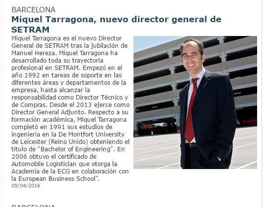 Miquel Tarragona Director General SETRAM en veintepies