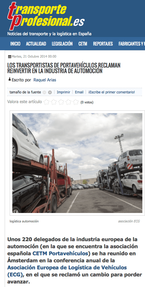 Reunión europea transportistas portavehículos